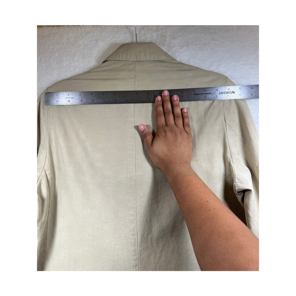 Officine Generale Beige Armie Garment Dyed Linen Blazer Jacket Sport Coat Men 46 - Picture 9 of 15